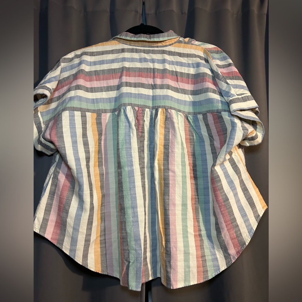 Madewell Hilltop shirt in rainbow stripe - Picture 4 of 5